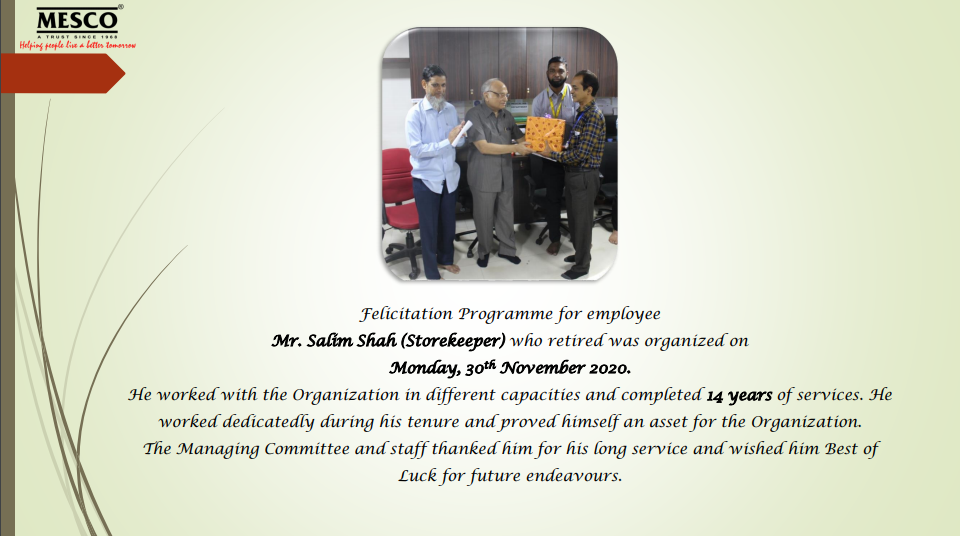 Felicitation Programme for employee